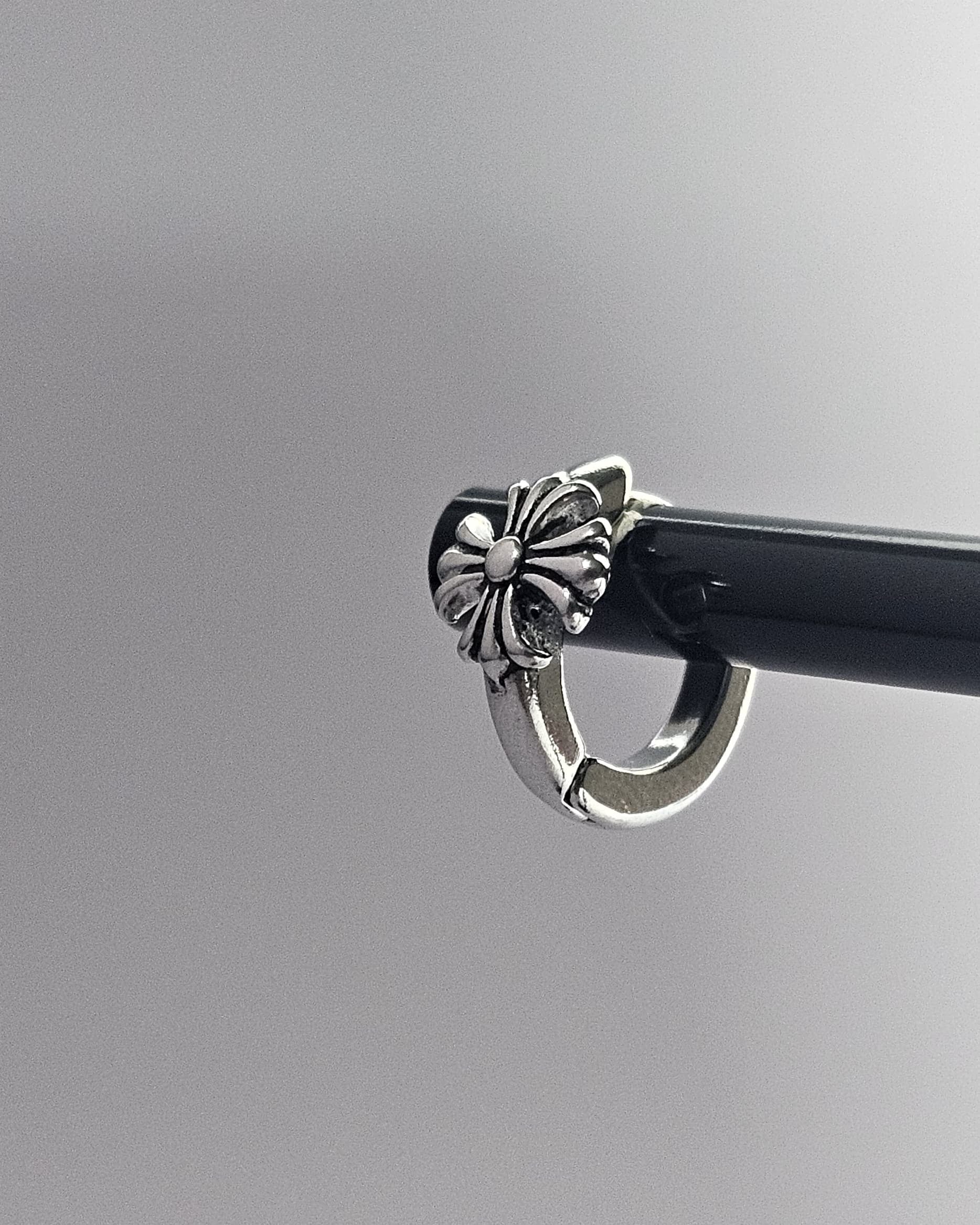 Chrome Halo Earring