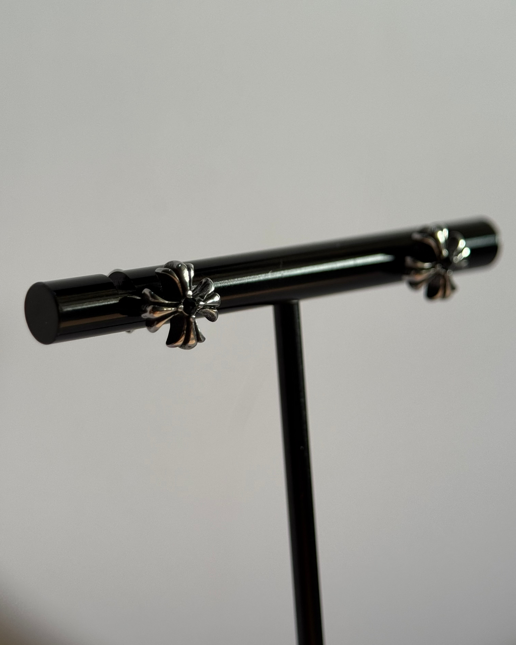 Black Dot chrome Earring