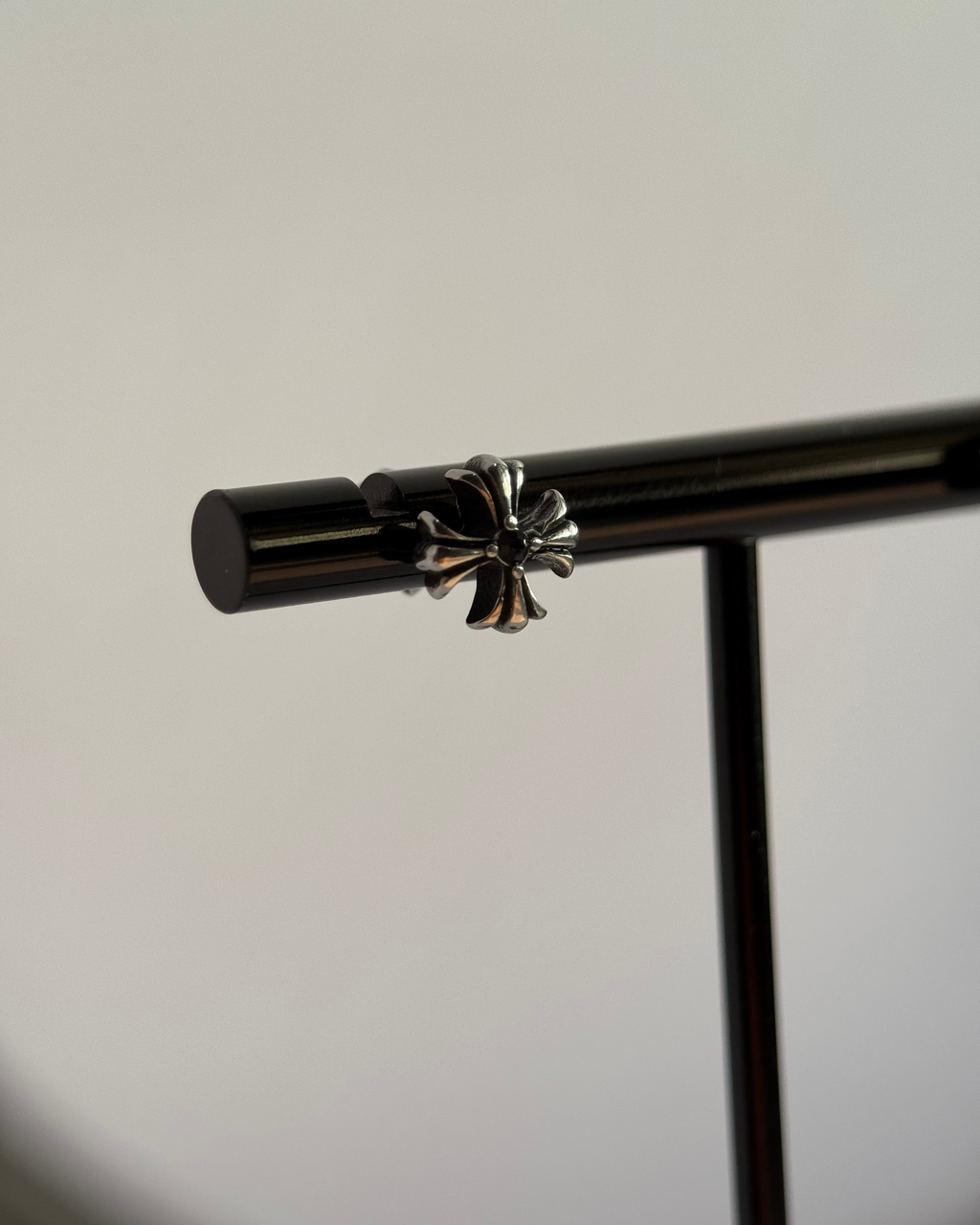 Black Dot chrome Earring