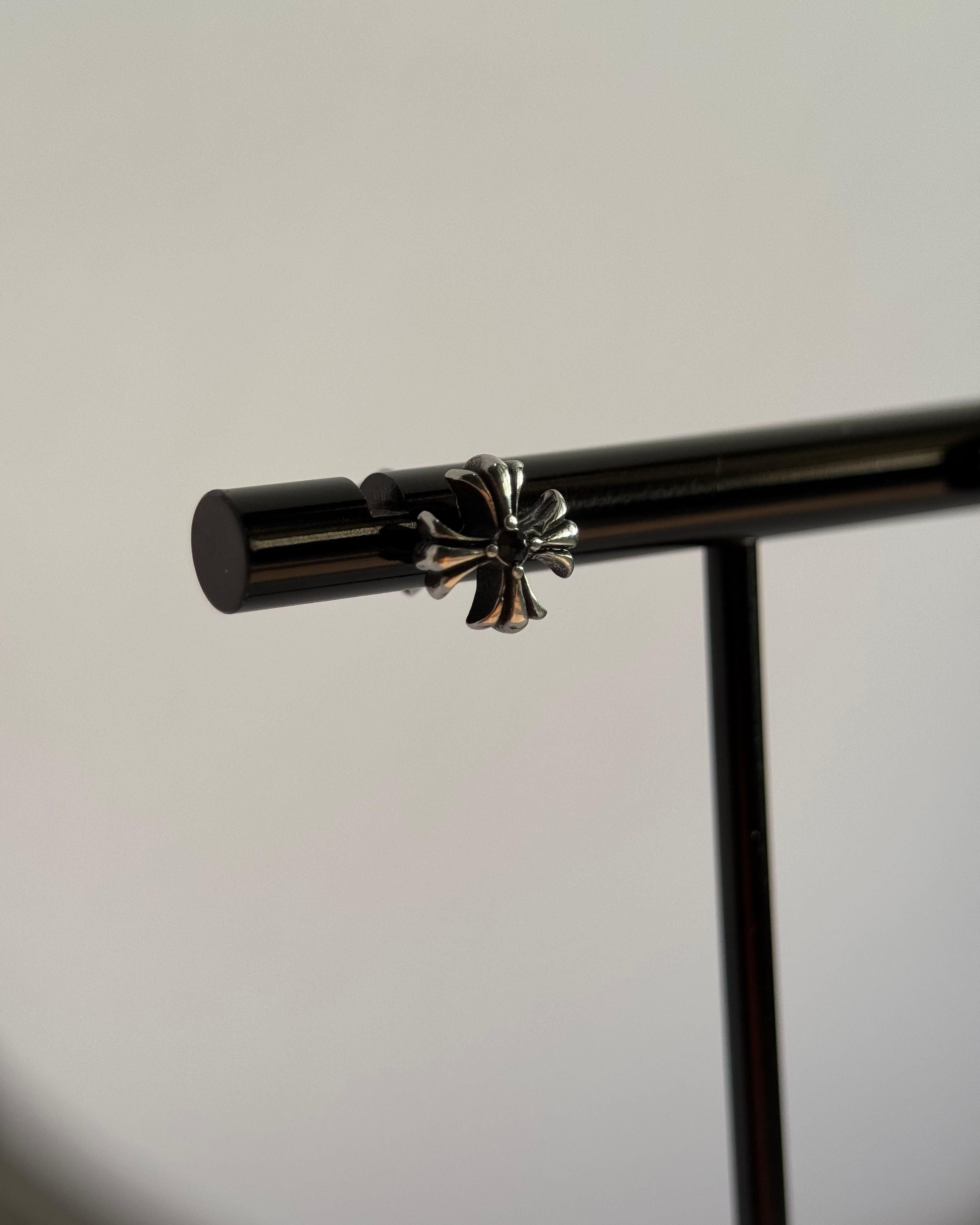 Black Dot chrome Earring