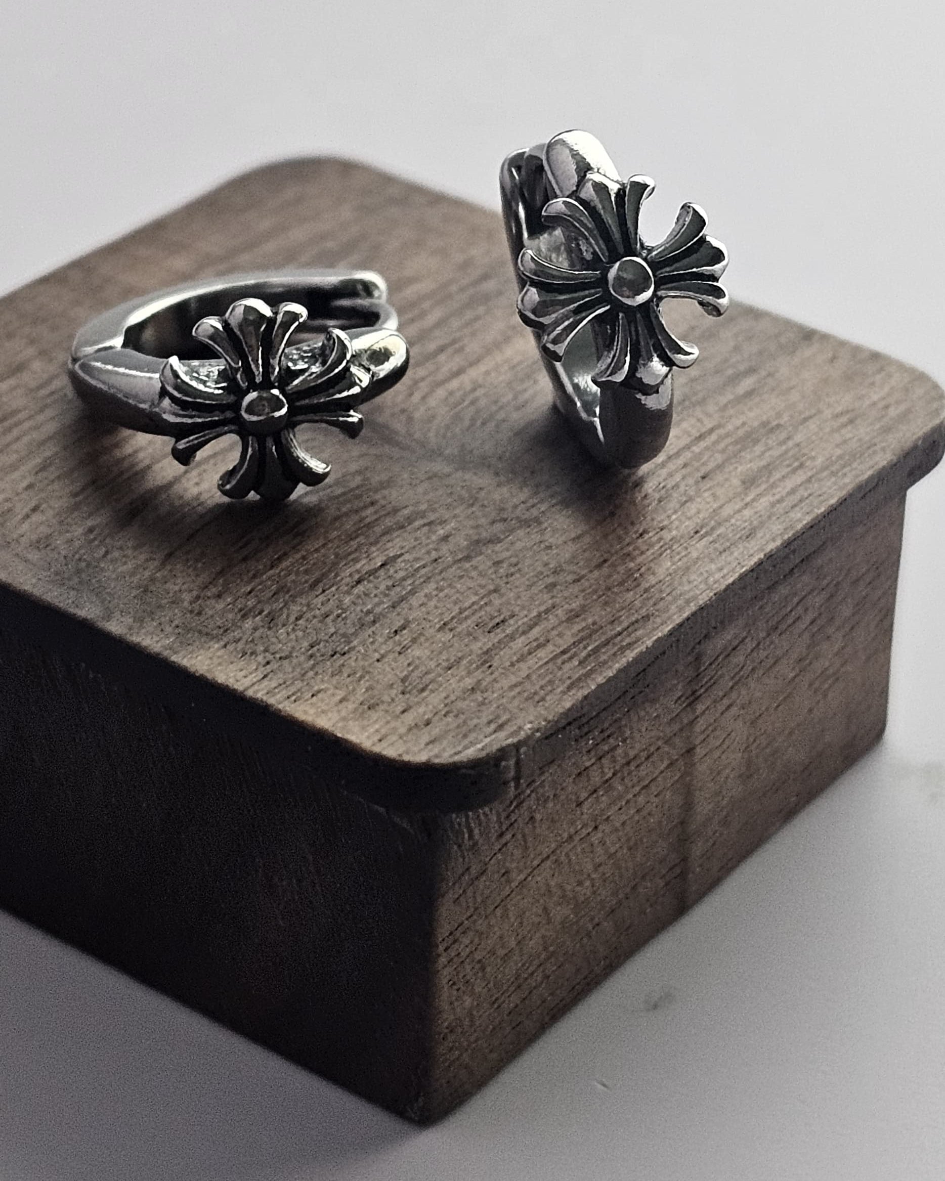 Chrome Halo Earring