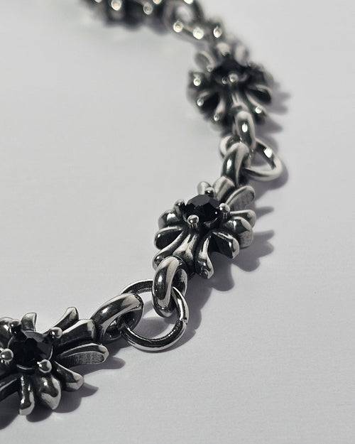 Black Dot Chrome Bracelet